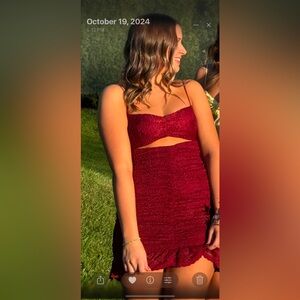 Lucy in the Sky
Lace Bodycon Dress in Maroon